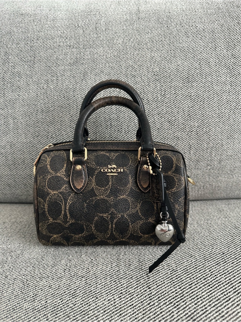 NWT Coach Mini Rowan Crossbody Bag In Loved Signature Canvas With Charms CDY29